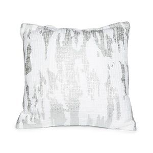 Madison Asher Metallic Silver Pillow 16" X 16"